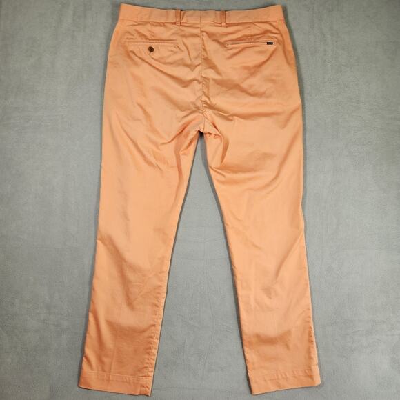 Polo Golf Ralph Lauren Pants Mens 35x30 Golf Slim Fit Orange Chino Preppy Sheen - Picture 7 of 15